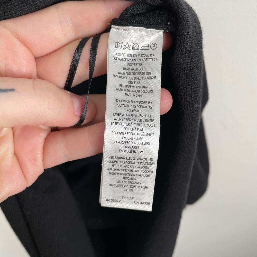 French Connection Lindsey Sheer Yoke Long Sleeve Sweater Dress Black Size M - Picture 9 of 12